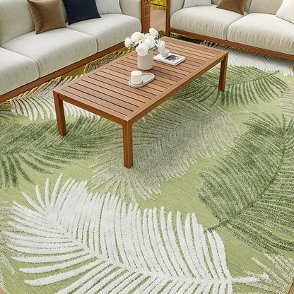 Nourison Home Suncoast Green 9' x 12' Area Rug - Easy Clean, Non Shedding, Bed Room, Living Room, Dining Room, Kitchen (9' x 12')