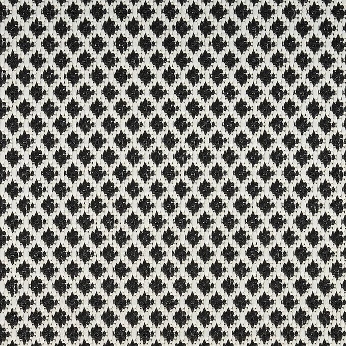 Nourison Home Courtyard Black White 5' x 7' Area Rug - Easy Clean, Non Shedding, Bed Room, Living Room, Dining Room, Kitchen (5' x 7')