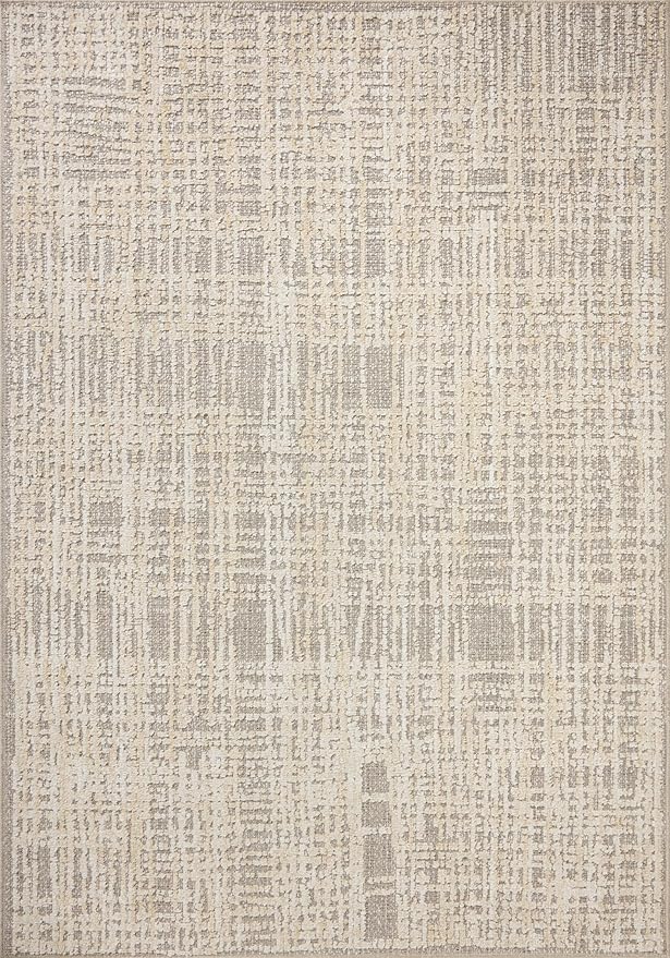 Loloi Amber Lewis Bexley Collection BEX-07 Natural/Dove 11'-6" x 15' Area Rug Neutral, Textured, Living, Bedroom, Dining, Carpet