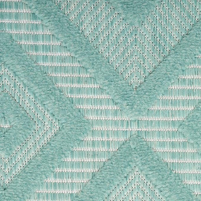 Nourison Home Versatile Aqua Teal 5' x 7' Area Rug - Easy Clean, Non Shedding, Bed Room, Living Room, Dining Room, Kitchen (5' x 7')