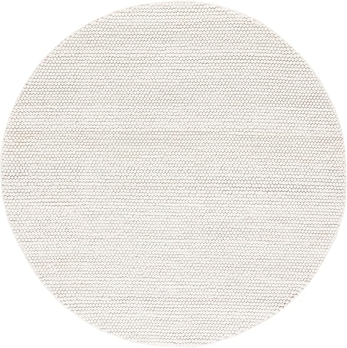 Safavieh Natura Collection Area Rug - 11' Round, Ivory, Handmade Wool Blend, Textured Design, Ideal for Living Room, Bedroom, Dining Space (NAT620A)