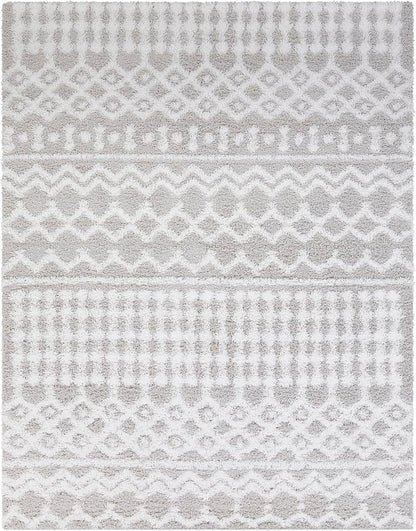 Livabliss Hapsburg Moroccan Shag Area Rug, 5'3" x 7'3", Light Gray