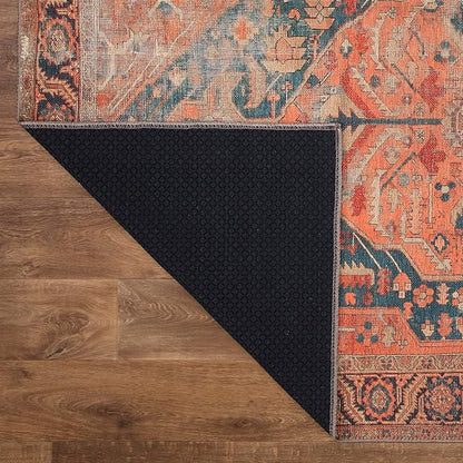 Keen Home Design 2x12 Rug - Machine Washable Runner Rug with Non-Slip Backing, Ideal for Hallway, Entryway, Kitchen, Laundry Room - Vintage, Easy Clean, Durable, Low Pile - (2'6" x 12')