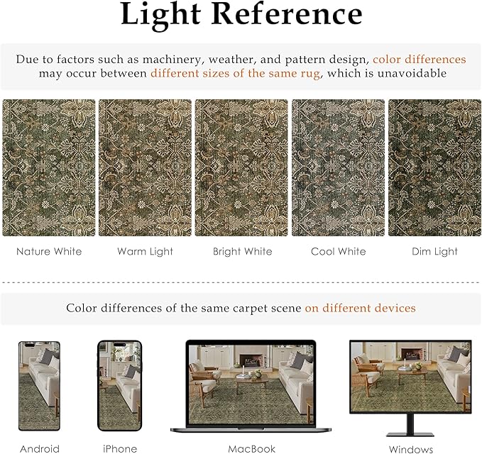 Hallway Runner Rug 2x6 Green Brown Vintage Washable Kitchen Carpet Traditonal Distressed Soft Non Slip Long Runner Retro Low Pile Thin Rug for Laundry Bedroom Entrance Bathroom