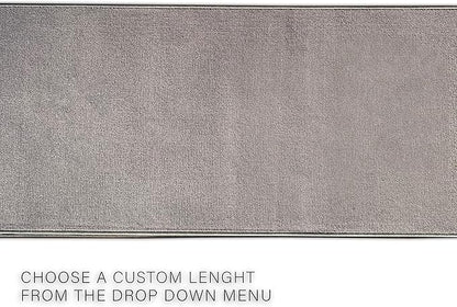 Custom Made Runner Rug Low Pile with Rubber Backing for Kitchen Foyer Hallway Entry Choose Your Length Size 26 Inch Wide Solid and Plain Grey Color (18 feet x 26 inch)
