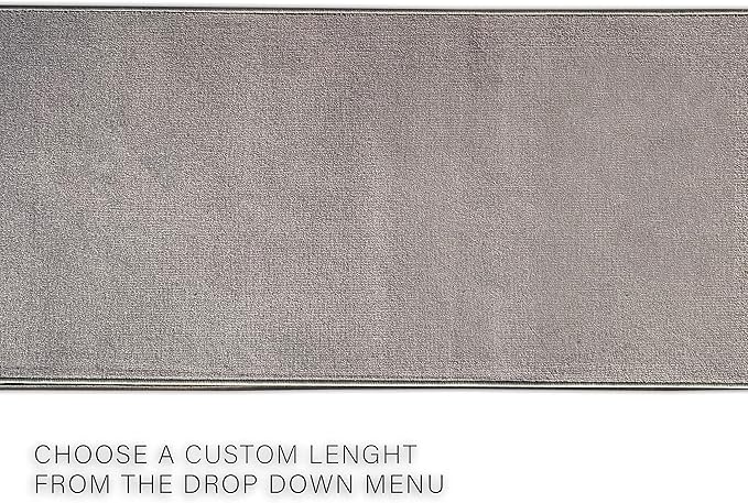 Custom Made Runner Rug Low Pile with Rubber Backing for Kitchen Foyer Hallway Entry Choose Your Length Size 26 Inch Wide Solid and Plain Grey Color (41 feet x 26 inch)