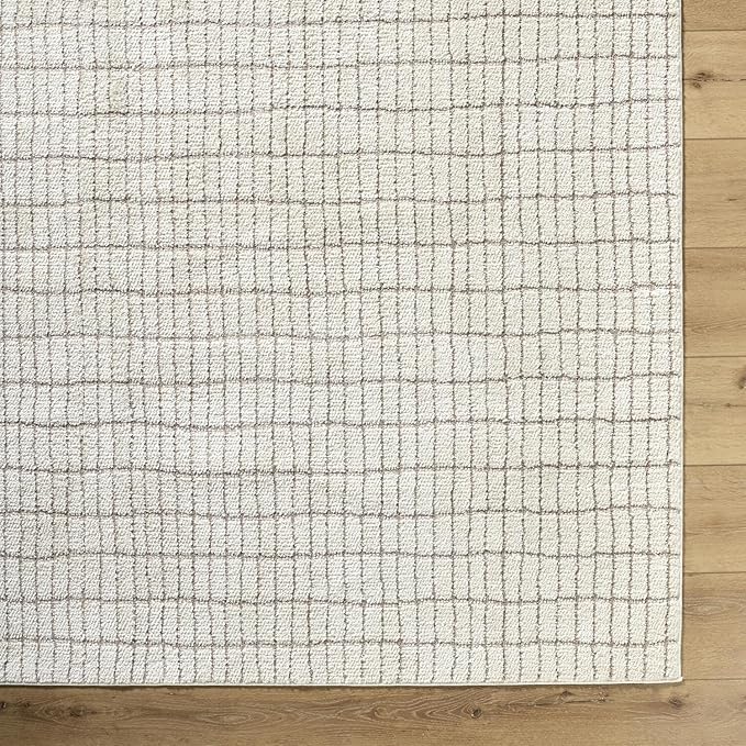 Livabliss x Our PNW Home Cascade Minimalist Striped Area Rug, 2'7" x 12', Ivory/Light Brown