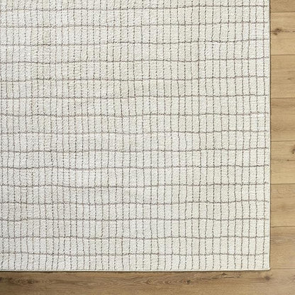 Livabliss x Our PNW Home Cascade Minimalist Striped Area Rug, 2'7" x 12', Ivory/Light Brown