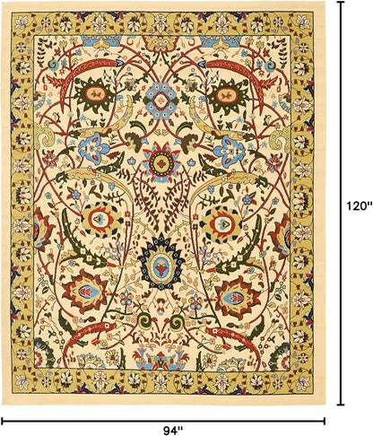 Unique Loom Espahan Collection Area Rug - Cape Cod (7' 10" x 10' Rectangle, Cream/ Black)