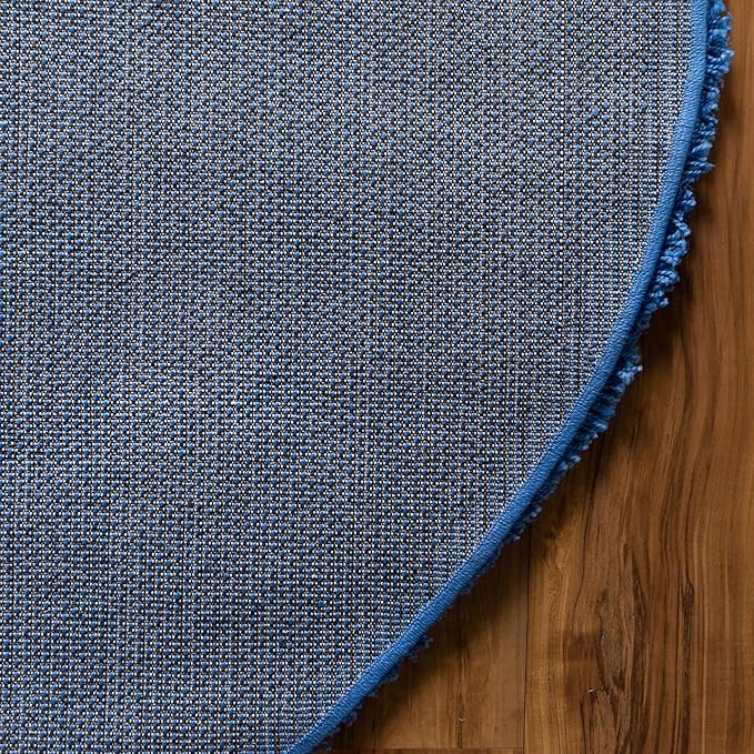 Unique Loom Solid Shag Collection Area Rug (7' 1" Round, Periwinkle Blue)