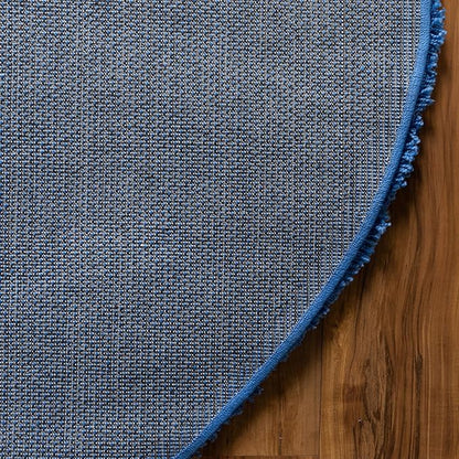 Unique Loom Solid Shag Collection Area Rug (5' Round Periwinkle Blue)