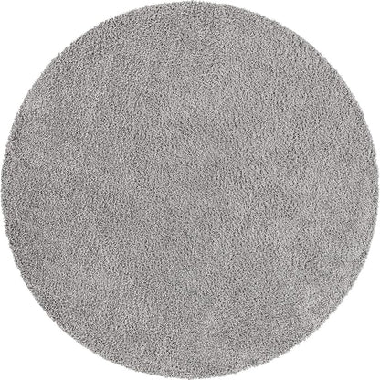 Unique Loom Davos Shag Collection Area Rug - Solid (9' 10" Round, Sterling)