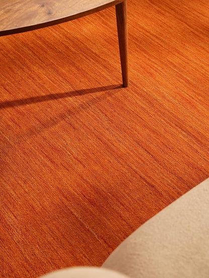 Rugsotic Carpets Hand Knotted Gabbeh Wool 9'x12' Area Rug Solid Orange L00111