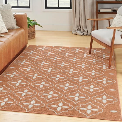 Nourison Home Nourison Essentials Copper 4' x 6' Area Rug - Easy Clean, Non Shedding, Bed Room, Living Room, Dining Room, Kitchen (4' x 6')