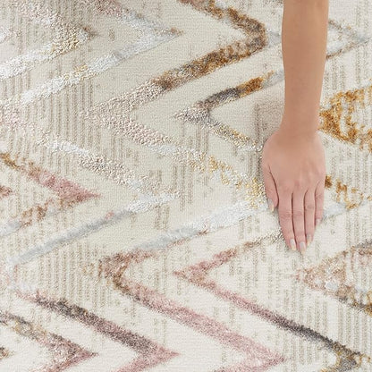 Nourison Home Glam Multicolor 3'11" x 5'11" Area Rug - Easy Clean, Non Shedding, Bed Room, Living Room, Dining Room, Kitchen (4' x 6')