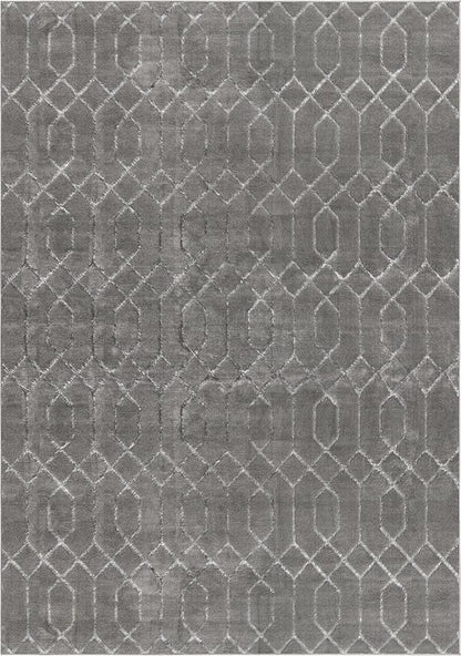 Unique Loom Glam Collection Area Rug - Trellis (10' x 14' 1" Rectangle, Gray Silver/ Silver)
