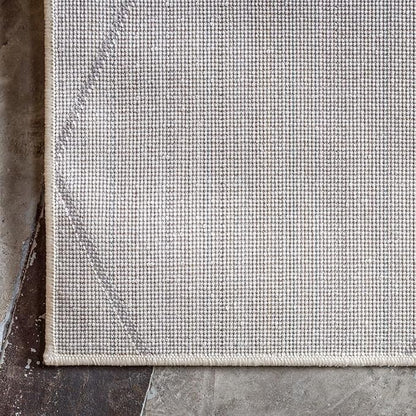 Unique Loom Trellis Frieze Collection Area Rug - Geometric (4' 1" Square, Ivory/ Gray)