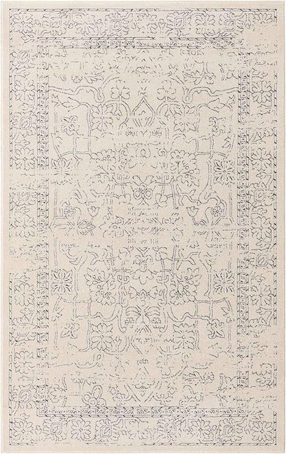 Unique Loom Isabella Collection Area Rug - Adjani (5' 1" x 8' Rectangle, White/ Blue)