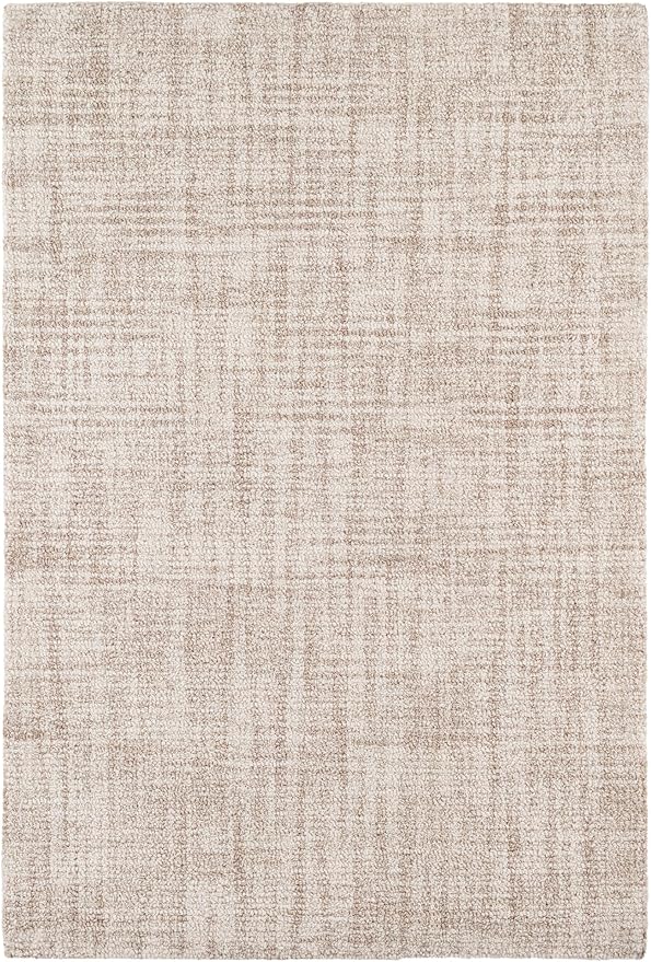 Dash and Albert Crosshatch Wool Area Rug - 3' x 5' Ivory Solid Hand Micro Hooked Accent Rug - Durable, High Traffic Areas Bedroom, Hallway, Stairs - Premium Luxury Hotel Quality Soft Breathable