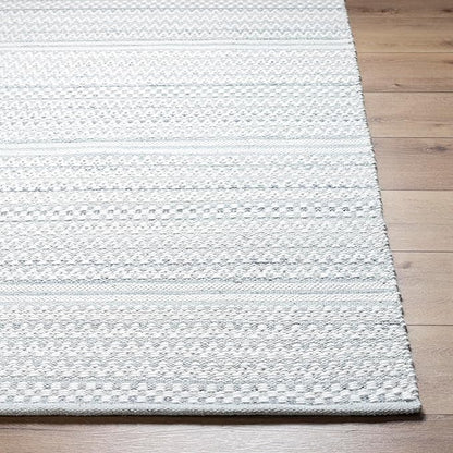 Mark&Day Wool Rugs, 2x3 Precious Solid and Border Cream/Charcoal Area Rug, Cream Grey Carpet for Living Room, Bedroom or Kitchen (2' x 3')