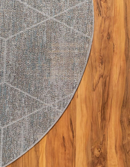 Unique Loom Trellis Frieze Collection Area Rug - Geometric (3' Round, Blue Multi/ Ivory)