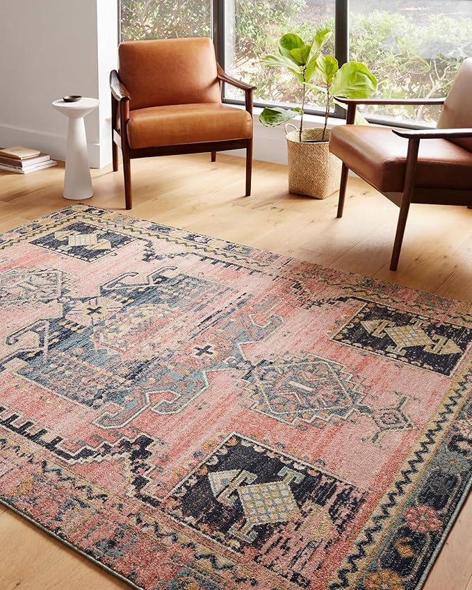 Loloi Jocelyn Collection JOC-06 Rose/Rose 2'-3" x 7'-6" .38" Thick Runner Rug