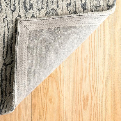 Dash and Albert Malone Everglade Hand Tufted Wool Rug, 3 X 5 Feet, Blue Graphic Pattern - Premium Luxury Hotel Quality Soft Breathable Hypoallergenic Machine Washable Easy Care All Season