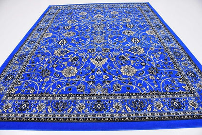 Unique Loom Sialk Hill Collection Area Rug - Washington (7' 10" x 10' Rectangle Dark Blue/Black)