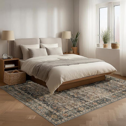 Area Rug Non Slip Machine Washable Ultra Soft Living Room/Bedroom/Kitchen/Outdoor/Classroom Camel, 5'×7'