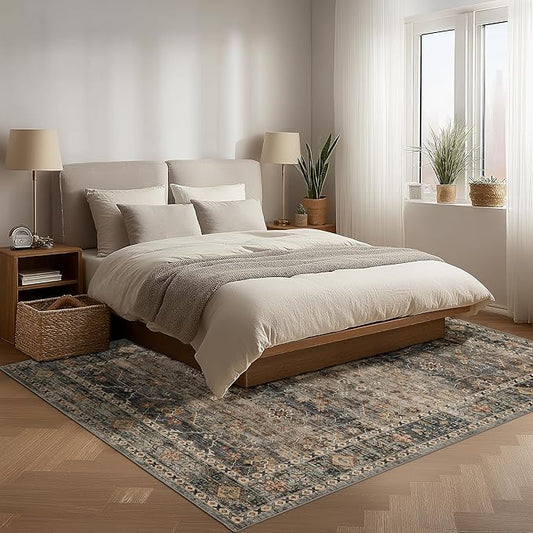 Area Rug Non Slip Machine Washable Ultra Soft Living Room/Bedroom/Kitchen/Outdoor/Classroom Camel, 5'×7'