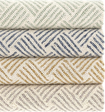 Dash & Albert Layers Grey Hand Hooked Wool Rug, 7.5 X 9.5 Feet, Grey/Ivory Geometric Pattern