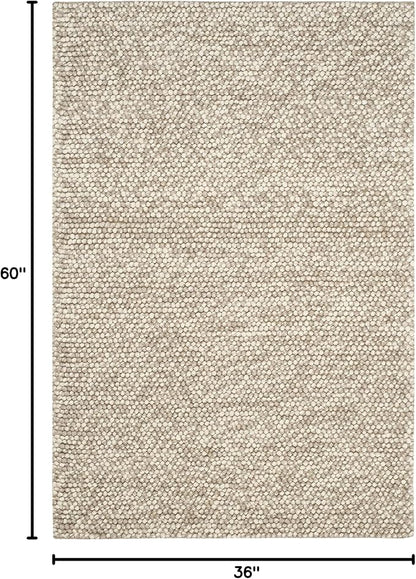 SAFAVIEH Area Rug 3x5 - Natura Collection - Beige, Handmade Wool Blend, Textured Design, Ideal for Living Room, Bedroom, Dining Space (NAT620B)
