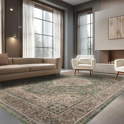 Area Rug Non Slip Machine Washable Ultra Soft Living Room/Bedroom/Kitchen/Outdoor/Classroom Celadon, 8'×10'