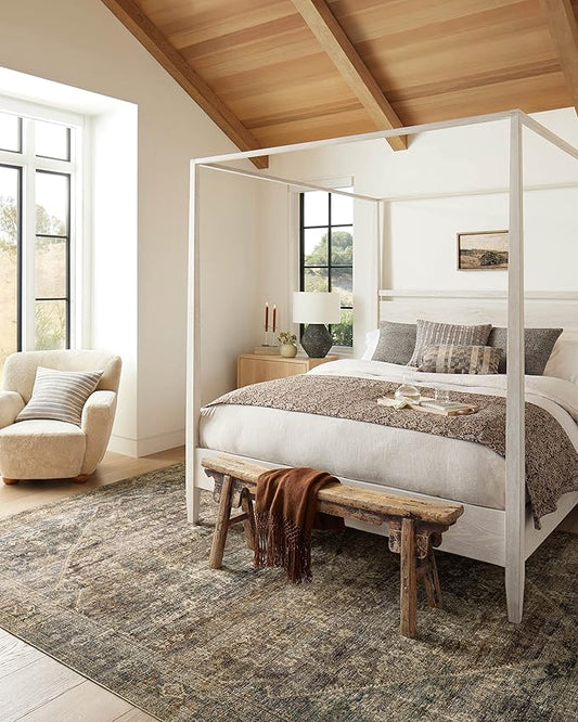 Loloi Amber Lewis Morgan Collection MOG-05 Spice/Lagoon 2'-0" x 5'-0" 38" Thick Accent Rug feat. CloudPile, Neutral, Room Décor, Vintage Inspired, Livingroom, Bedroom, Dining Area