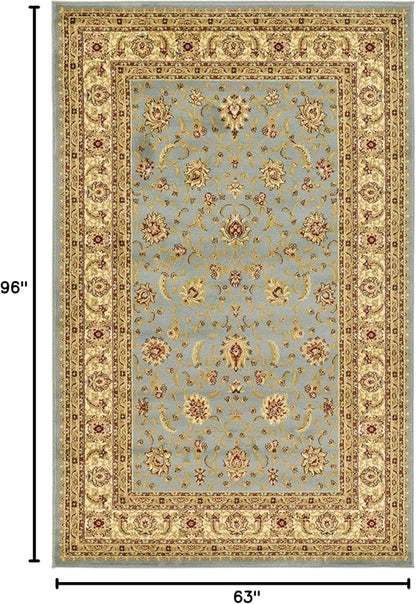 Unique Loom Voyage Collection Traditional Oriental Classic Intricate Design Area Rug (5' 0 x 8' 0 Rectangular, Light Blue/Gold)