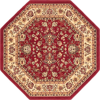 Unique Loom Sialk Hill Collection Area Rug - Washington (5' 3" Octagon Burgundy/Cream)