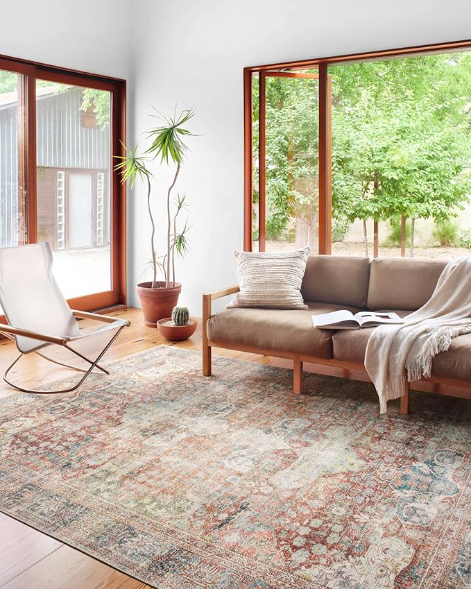 Loloi Loren Collection LQ-14 Brick/Multi 7'-6" x 9'-6" Area Rug