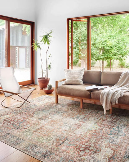 Loloi Loren Collection LQ-14 Brick/Multi 7'-6" x 9'-6" Area Rug