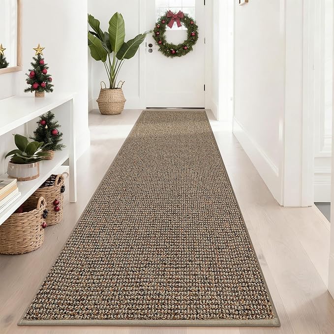 BEQHAUSE Hallway Runner Rugs 2.6x10, Hallway Rug Non-Slip Washable(Rolled-Up NO Creases), Runner Rug Absorbent Stain Resistant Hall Rug Carpet Runner, Entryway Rugs Floor Mat Laundry Room Rugs, Taupe