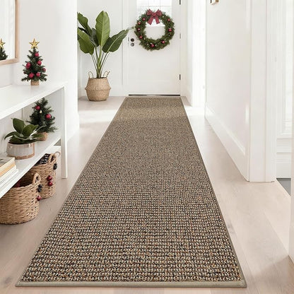 BEQHAUSE Hallway Runner Rugs 2.6x10, Hallway Rug Non-Slip Washable(Rolled-Up NO Creases), Runner Rug Absorbent Stain Resistant Hall Rug Carpet Runner, Entryway Rugs Floor Mat Laundry Room Rugs, Taupe