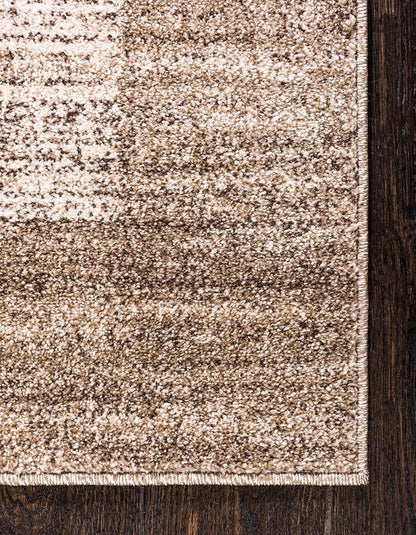 Rugs.com Angelica Collection Rug – 8 Ft Runner Beige Medium-Pile Rug Perfect for Hallways, Entryways