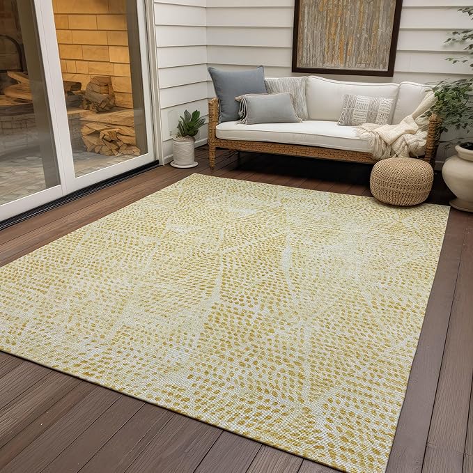 Addison Rugs Chantille ACN591 Wheat 3' x 5' Indoor Outdoor Area Rug, Easy Clean, Machine Washable, Non Shedding, Bedroom, Living Room, Dining Room, Kitchen, Patio Rug