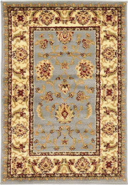 Unique Loom Voyage Collection Traditional Oriental Classic Intricate Design Area Rug (2' 2 x 3' 0 Rectangular, Light Blue/Gold)