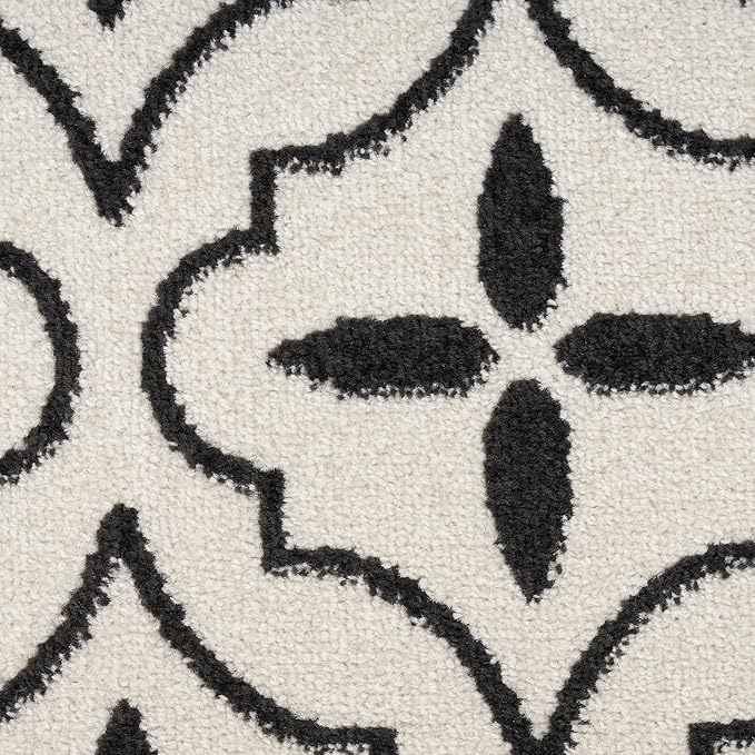 Nourison Home Nourison Essentials Ivory Black 8' x 10' Area Rug - Easy Clean, Non Shedding, Bed Room, Living Room, Dining Room, Kitchen (8' x 10')