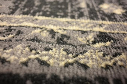Unique Loom Taftan Collection Border Geometric Tribal Inspired Design Area Rug (2' 2 x 3' 0 Rectangular, Black/ Gray)