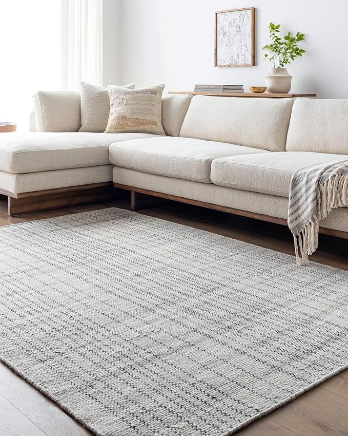 Mark&Day Wool Rugs, 2x3 Ishaq Cottage Slate Area Rug, Grey Silver Carpet for Living Room, Bedroom or Kitchen (2' x 3')