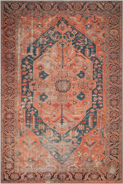Keen Home Design 10x14 Rug - Machine Washable Area Rug with Non-Slip Backing, Ideal for Living Room, Dining Room, Bedroom - Vintage, Easy Clean, Durable, Low Pile Rug - (9'7" x 14')