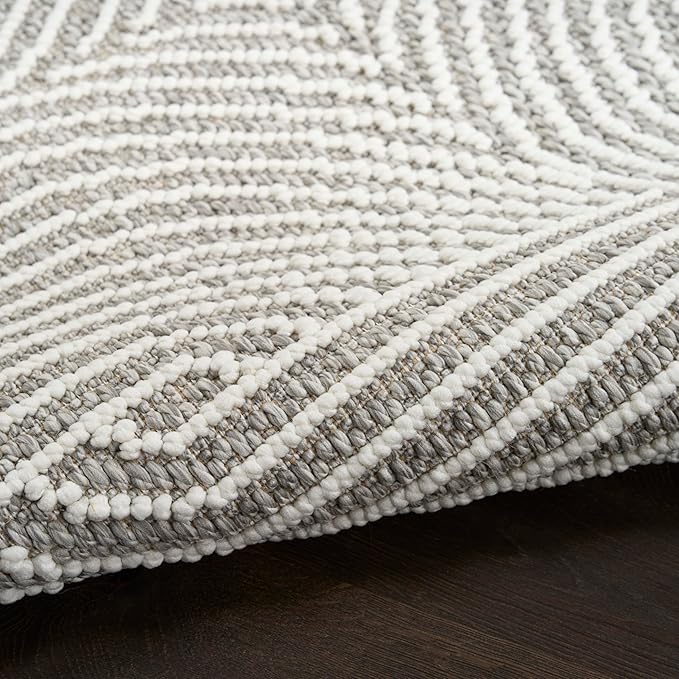 Nourison Home Textured Home Grey Ivory 3'11" x 5'11" Area Rug - Easy Clean, Non Shedding, Bed Room, Living Room, Dining Room, Kitchen (4' x 6')