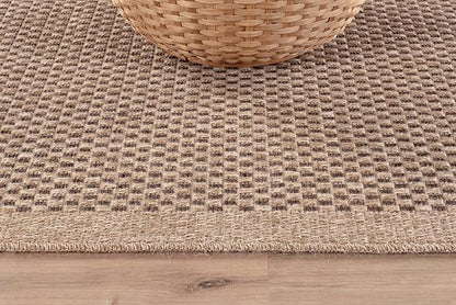 CAMILSON Easy Jute Rug 8x10, Indoor Outdoor Natural Color Fiber Area Rugs for Living Room Patio and Kitchen Rug, Sisal Boho Woven Design, Easy-Cleaning, Washable Outside Carpet Alfombras (8 x 10)