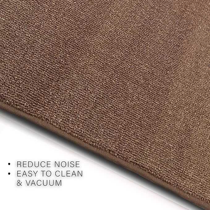 Custom Made Runner Rug Low Pile with Rubber Backing for Kitchen Foyer Hallway Entry Choose Your Length Size 31 Inch Wide Solid and Plain Brown Color (10 feet x 31 Inch)